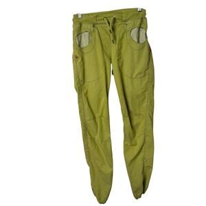 E9 Mix Climbing Pants Drawstring Handmade Made In Italy Cotton Stretch Green XS